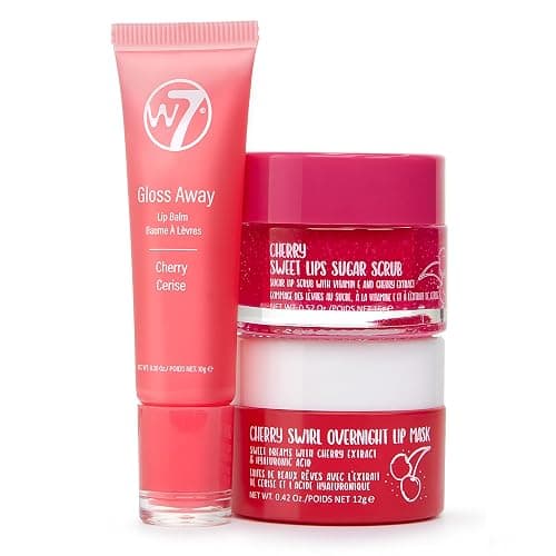 W7 Sweet Dreams Lip Care Trio - 3 Piece Set - Overnight Lip Mask, Lip Balm & Lip Scrub - Cherry thumbnail 2