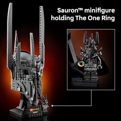 LEGO Icons The Lord of The Rings: Sauron's Helmet - Building Set for Adults, Ages 18+ - Bedroom, Home Office, Book Shelf Decor - W/Sauron Minifigure - Gift for Birthdays - 11373 thumbnail 5