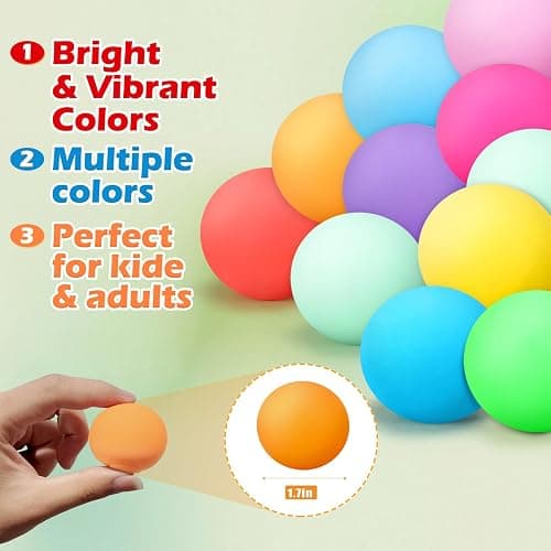 72Pcs Stress Balls Set for Adults and Kids - Squishy Ball Sensory Fidget Toys for Anxiety Relief - Squeeze Ball Party Favors Bulk Pack - Classroom Prize - Birthday Halloween thumbnail 4