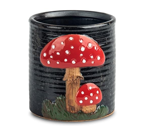 dgudgu Mushroom Kitchen Utensil Holder For Countertop Ceramic Utensil Holder For Kitchen Counter Large Cooking Utensil Utensil Crock Holder Spatula Holder Utensil Organizer For Countertop - Image 1