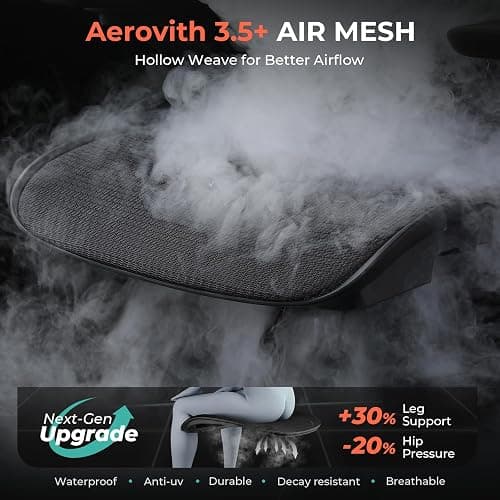 CAPOT Ergonomic Mesh Office Chair, Adjustable Lumbar High Back Desk Chair 400lbs, 4D Flip-up Arms, 3-Level Tilt Backrest, 3D Headrest, PU Wheels, Swivel Rolling Computer Seating for Long Desk Work thumbnail 3