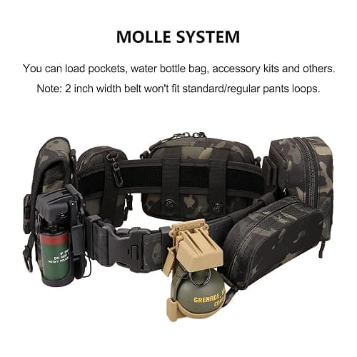 LAKE OF FIRE Nylon Mens Tactical Belt,2" Heavy-Duty Work Belt with Adjustable,Quick Release,Wear-Resistant thumbnail 5