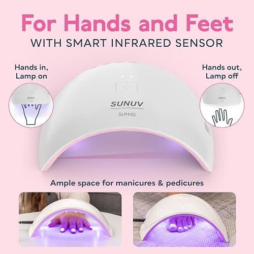 SUNUV UV LED Nail Lamp, Nail Dryer for Gel Polish UV Light for Nails with Sensor 2 Timers SUN9C Pink Gift for Women Girls thumbnail 7