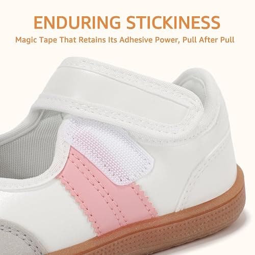 WIDE TOE BOX Toddler Girl Mary Jane Classic Sneakers Barefoot Walking Shoes for School with Hook and Loop thumbnail 9