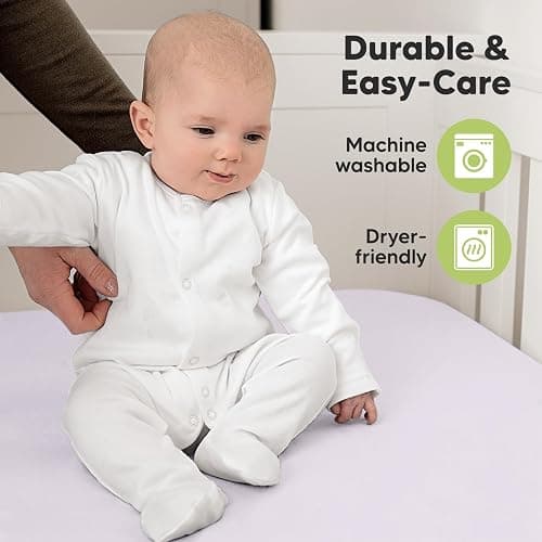KeaBabies 2-pk Organic Cotton Crib Sheets for Boys Girls 52x28 (Thistle) | Fitted Crib Mattress Sheet Neutral, Breathable Cover for Baby Bed Set, Toddler Mattress, Soft & Cute Prints thumbnail 7