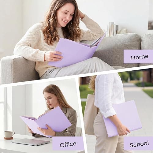SKYDUE 2 Inch 3 Ring Binder with 8 Tab Dividers & 24 Labels, Large Capacity Pastel Binder Organizer for Letter Size Paper, Aesthetic School Binder for Documents, Office & Home Organization, Purple thumbnail 4