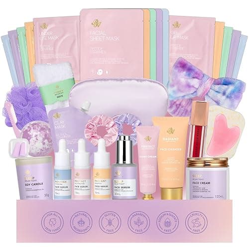 Christmas Gifts for Women, 38 Pcs Skin Care Face Sheet Mask, Bath & Body Spa Gift Set, Self-Care Relaxation Pampering Gift Basket, Bath Bomb, Eye Mask, Face Serum, Lip Gloss, Mother Day, Birthday - Image 1