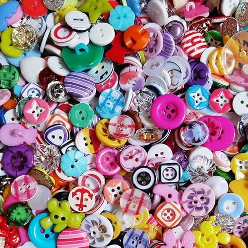 Chenkou Craft Random 100pcs Plastic Buttons Small DIY Sewing Craft Accessory (Mix) (Mix) - Image 1