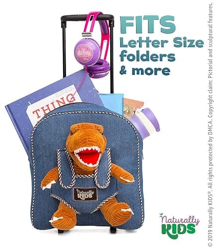 Toddler Luggage for Boys w Dinosaur Toys, Kids Rolling Backpack for Boys, Toddler Suitcase, Gifts for 3 4 5 6 Year Old thumbnail 5
