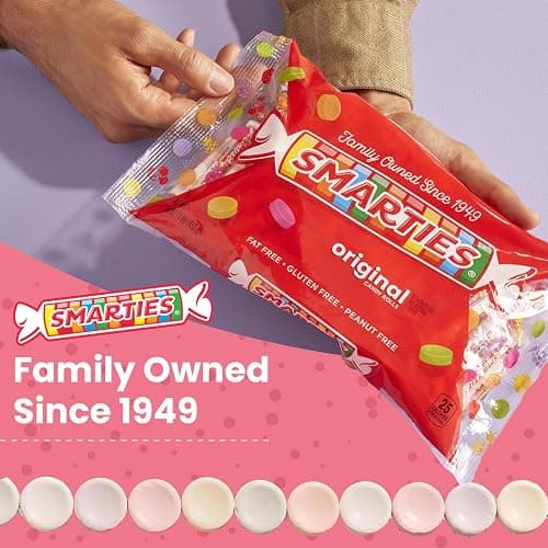 Smarties Candy Bulk Rolls Original Flavor, Gluten & Vegan Free, Classic Sweetness from Family Owned Company Since 1949, Peanut-Free & Dairy-Free, Perfect Halloween, 1 lb Bag thumbnail 3