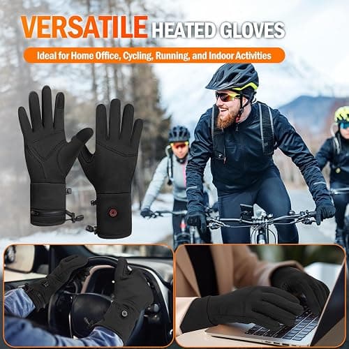 Heated Gloves for Men Women Rechargeable Waterproof Electric Motorcycle Gloves for SKI Snowboard Camping Hiking Camping thumbnail 7