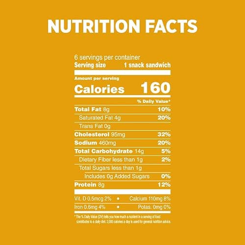 Sandwich Bros. Egg & Cheese, Frozen Breakfast Sandwiches, 15 oz., 6-ct | Good source of protein, 8g per serving; individually wrapped microwavable breakfast sandwiches; for busy mornings or any time thumbnail 2