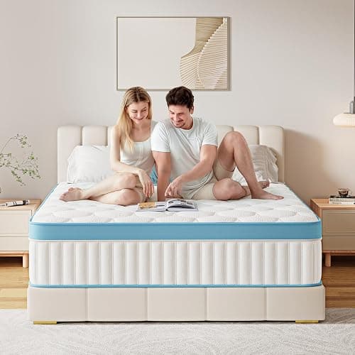 Mroreom Full Size Mattress, 12 Inch Hybrid Mattress in a Box – Memory Foam with Pocket Springs, Cooling Gel, Pressure Relief, Motion Isolation, CertiPUR-US Certified, Medium Firm,Blue thumbnail 8