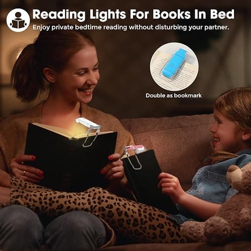 VZZNN 12 Pack Reading Light,Rechargeable Book Light for Reading in Bed,Clip-On Book Lights with 3 Color Temperature,Bulk Gifts for Book Lovers Kids Adults（Multicolor） thumbnail 2