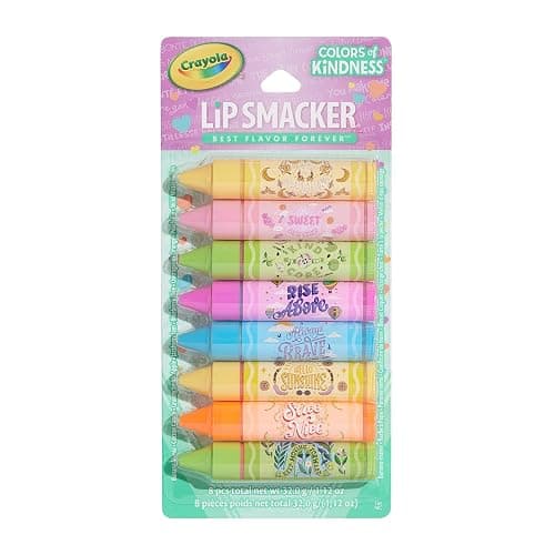 1. Lip Smacker Crayola Party Pack - 8 Moisturizing Lip Balms, Fun Flavors, Hydrating & Protecting, Glossy Finish - Cruelty-Free - Image 1