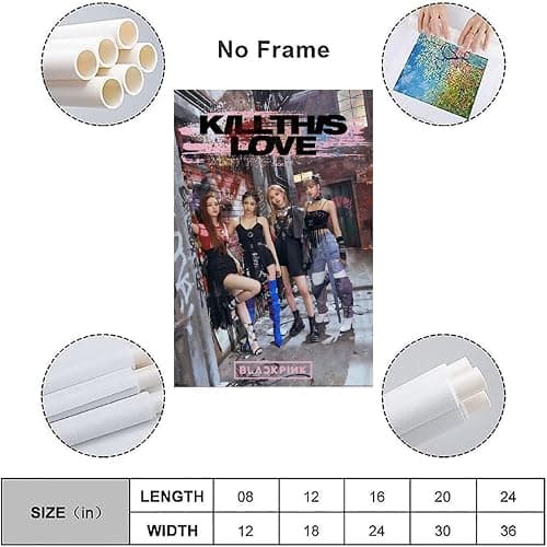 Blackp-ink Poster, Musikband, Kpop-Gruppe, Vintage-Cover-Poster für Zimmer, ästhetische Leinwand, Wandkunst, Schlafzimmerdekoration, 30 x 45 cm thumbnail 3