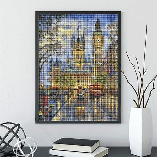 LANDFAIR Diamond Painting Kits - 15x20 inch Round Full Drill Big Ben London Diamond Art Kits for Adults thumbnail 3