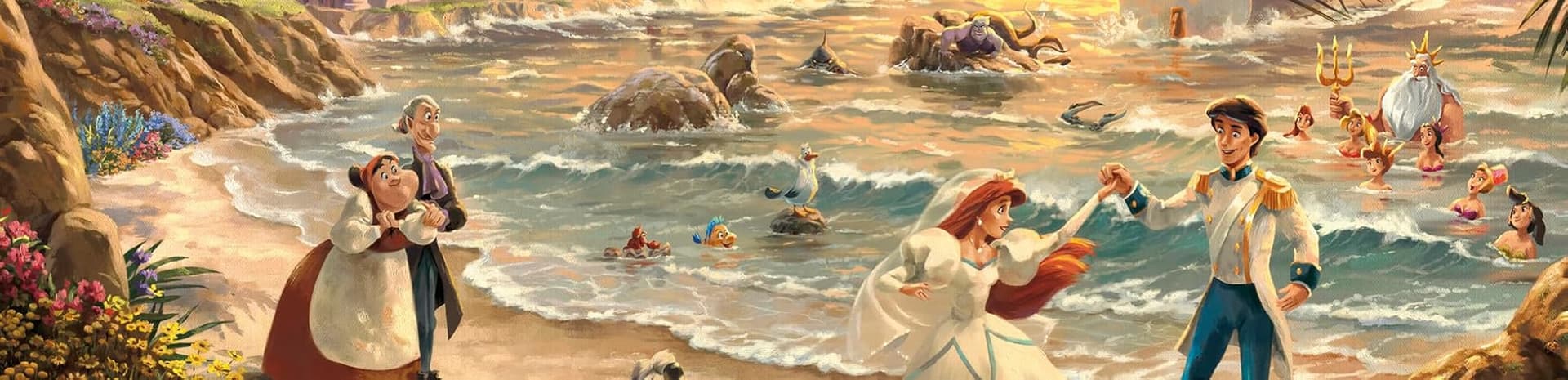 Ceaco - Thomas Kinkade - Disney - The Little Mermaid - Celebration of Love - 1000 Piece Jigsaw Puzzle, 26.6 x 19 thumbnail 7