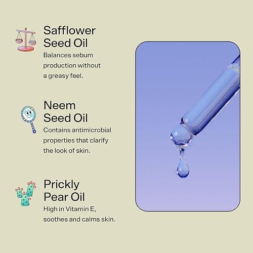 Bubble Skincare Float On Soothing Face Oil - Lightweight, Hydrating Facial Oil to Help Soothe & Calm Skin - Enriched with Safflower Oil and Prickly Pear - Skin Care Suitable for All Skin Types (30ml) thumbnail 2