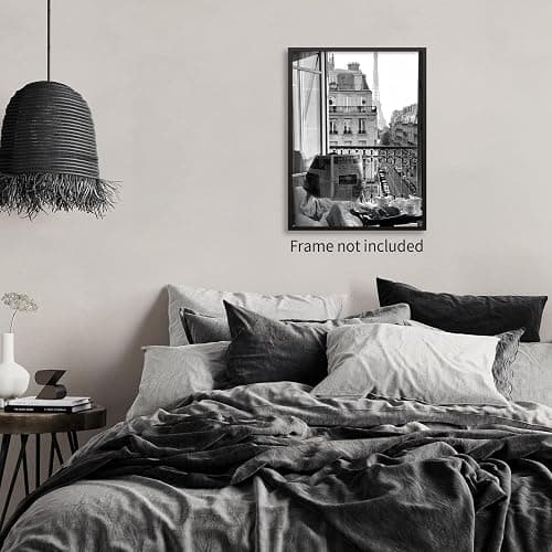 YYS Vintage Black And White Canvas Wall Art - Fashion Girl Reading Newspaper Posters - With Eiffel Tower Cityscape Prints Feminist Artwork - 11x14in Unframed for Home Bedroom Dorm Apartment Decor thumbnail 6