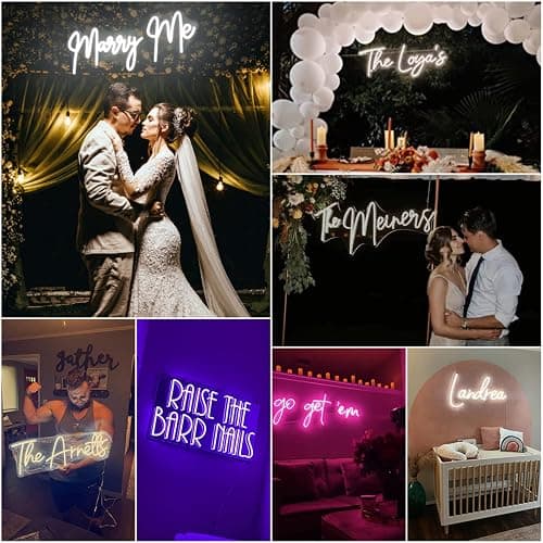 Quececo Custom Neon Sign,Personalized Neon Name Sign for Birthday Gifts | Fast Production and Shipping,Customizable Neon Lights,Neon Sign For Wall Decor,Light up Sign For Wedding Party Logo thumbnail 3