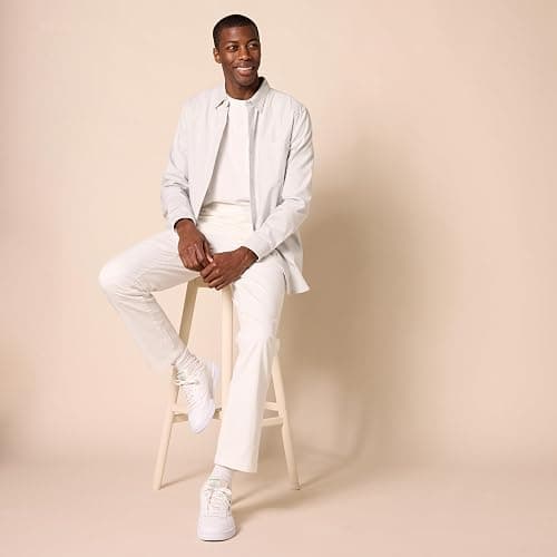 Amazon Essentials Men's Athletic-Fit Washed Comfort Stretch Chino Pant (Previously Goodthreads) - 30W x 32L - White thumbnail 5