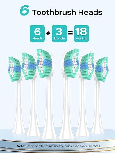 COSLUS Sonic Electric Toothbrush for Kids & Adults: 47000 VPM for Deep Cleaning & Whitening with Travel Case - 5 Modes for Sensitive Teeth & Braces, Wireless Charging, 6 Brush Heads for Home Family thumbnail 7