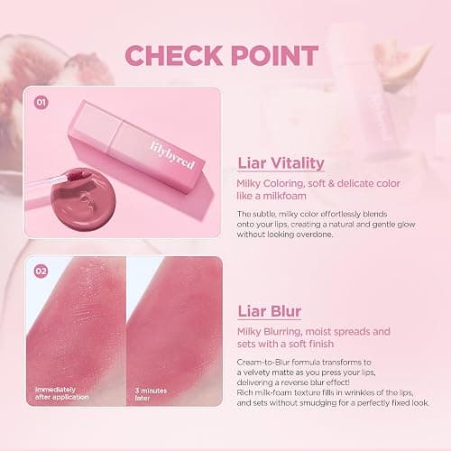 lilybyred Sweet Liar Milky Tint | Korean Moisture Matte Lip Stain, Milk Foam Texture, Hydro-Matte Barrier, Blurring Soft, Lightweight, Long-Lasting, Smudge-Proof, 0.14 oz. (02 Rose Custurd) thumbnail 3