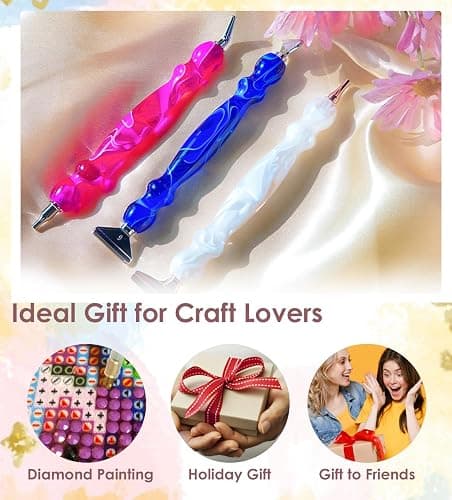 Hailivike 17PCS Threaded Diamond Art Tools, Upgraded Stainless Steel Tips Diamond Painting Pen No Loosen, Blue Set thumbnail 8