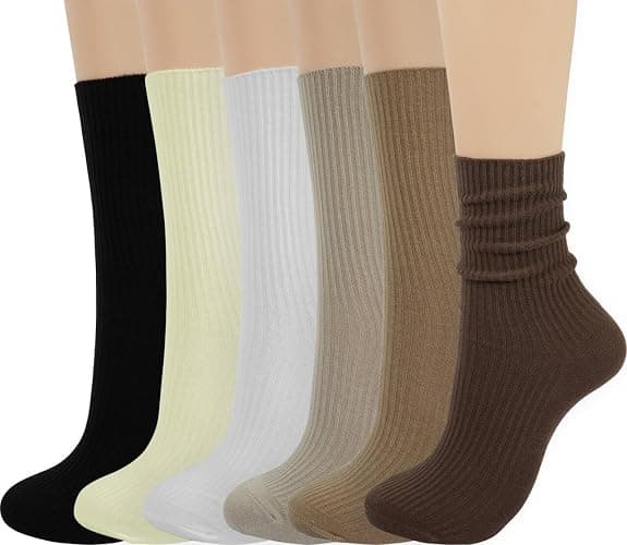 BomKinta Calf Socks for Women - Thin Solid Cotton Crew Socks - Casual Cute Above Ankle Sock - Image 1