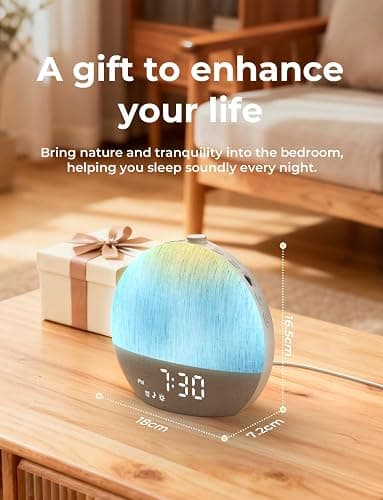 LIORQUE Sunrise Alarm Clock, Digital Alarm Clocks Bedside, Wake up Light with White Noise for Heavy Sleepers, 30 Sleep Sounds, Sleep Timer, Adjustable Volume & Brightness,Screen Free Design, Bluetooth thumbnail 2