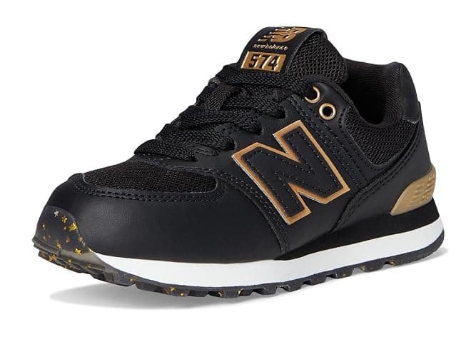 New Balance Kid's 574 V1 Lace-Up Sneaker, Black/Gold, 12.5 M Little Kid thumbnail 7