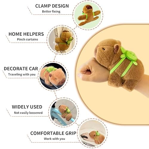 Mangpung Capybara Plush Gifts Set, Include Keychain,Slap Bracelet,Bag,Hair clip/tie/Pins,Brooches Pins,Coin Purse thumbnail 4