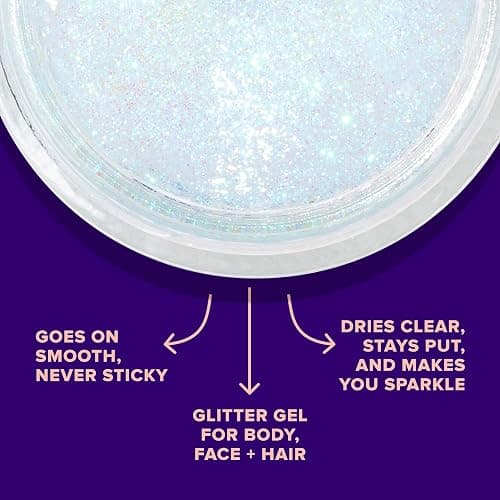 Unicorn Snot Face & Body BIO Glitter - Cosmetic-Grade Holographic Glitter Gel - Plant-Based Makeup for Festivals, Raves, Anime Cosplay - Safe for Face, Easy Application & Removal (Galaxy) thumbnail 3
