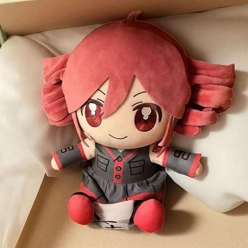Collectible Pink Drill Twin Tail Girl Plush 22cm, Cute Anime Plush Character with 3D Twin-Drill Hair, Red and Black Outfit Figure Stuffed, Soft Anime Plushie Pillow Gift for Fans & Collectors thumbnail 5