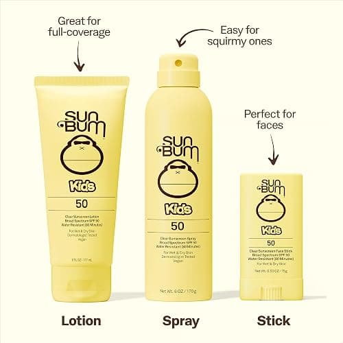 Sun Bum Kids SPF 50 Clear Face Stick Sunscreen - Travel Size, 0.53 oz | Wet or Dry Skin Application, Broad Spectrum with Vitamin E, Hawaii Act 104 Compliant (Without Octinoxate & Oxybenzone) thumbnail 5