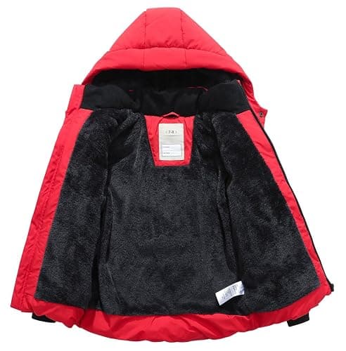BYLESIN Kids Boy's Winter Coat Fleece Lined Waterproof Jacket Puffy Cotton Coat Thick Hooded Down Outdoor Coats thumbnail 3