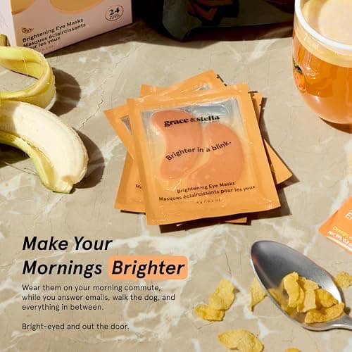 grace & stella New Brightening Eye Patches for Dark Circles (24 Pairs) - Vitamin C Under Eye Patches for Puffiness - Perfect Gifts for Women & Morning Skin Care Routine, Vegan Under Eye Mask thumbnail 5