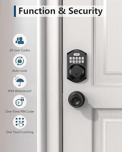 TEEHO TE001 Keyless Entry Door Lock with Keypad - Smart Deadbolt Lock for Front Door with 2 Keys - Auto Lock - Easy Installation - Matte Black thumbnail 5
