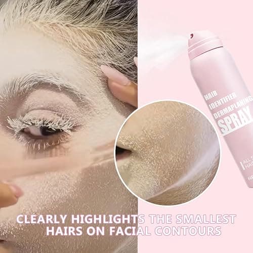1PC 114ML Hair Identifier Spray for Face Shaving Dermaplaning Tool Skin Body Dermaplaning Peach Fuzz Remover Spray for Women, Face Shaver Hair Removal Kit Excess Hair Dermaplane Razor thumbnail 3