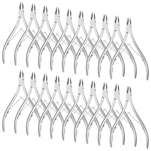 Kifmurase 8 Pack Cuticle Trimmer Stainless Steel Cuticle Nippers Pointed Blade Nail Cuticle Cutter Dead Skin Remover Pedicure Manicure Tools Double Spring for Fingernails Toenails (Silver) - Image 1