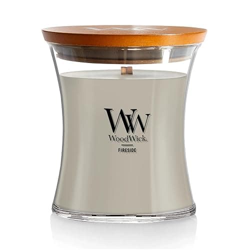 WoodWick Medium Hourglass Candle Fireside Scent Premium Soy Blend Wax Crackles as it Burns Perfect for Gifting 9.7oz - Image 1