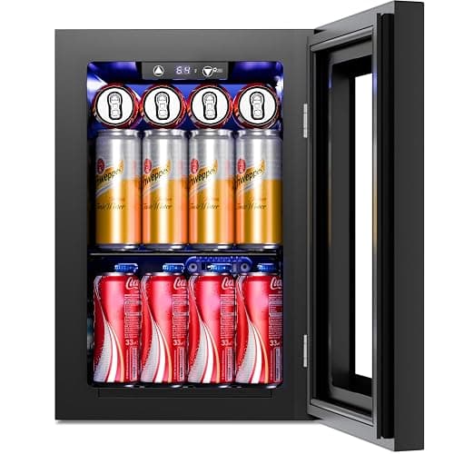 Antarctic Star 18L Beverage Refrigerator Cooler 24Can, Mini Fridge with Quiet Compressor, LED Light,Freestanding Small Fridge with Electronic Temperature Control for Home and Bar(40-61 ℉) - Image 1