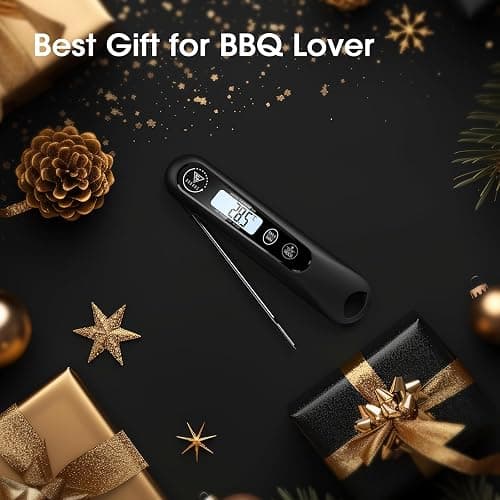 DOQAUS Meat Thermometers, 3S Instant Read Food Thermometer, Accurate Meat Thermometer Probe With Backlight, Foldable Long Probe, Auto On/Off, Cooking Thermometers for Kitchen, BBQ, Water, Milk(Black) thumbnail 2