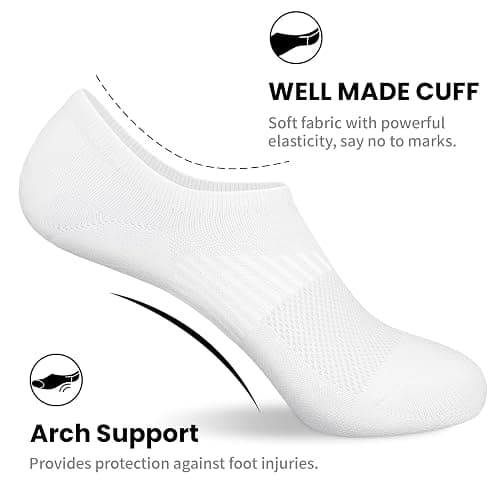 wernies No Show Socks Womens 8 Pairs, Ankle Non Slip Low Short Invisible Thin Liner Socks thumbnail 4