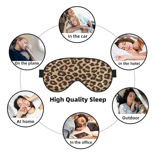 Leopard Print Sleep Mask for Women Men, Soft and Comfortable Eye Mask with Adjustable Strap for Travel Yoga Nap Sleeping thumbnail 7