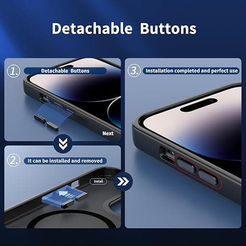 CACOE Magnetic Case for iPhone 14 Pro 6.1 inch-Compatible with MagSafe & Magnetic Car Phone Mount,TPU Thin Phone Cases Cover Protective Shockproof Anti-Fingerprint(Matte Black) thumbnail 8