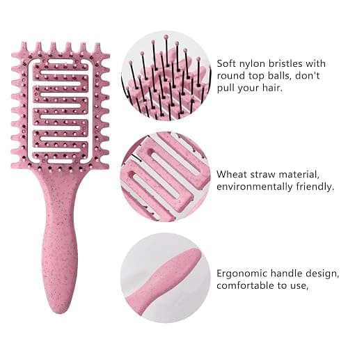 Curl Defining Brush,2024 Curly Hair Brush,Vented Hair Brush for Detangling, Shaping and Defining Curls For Women and Men Less Pulling (2Pcs Purple) thumbnail 2
