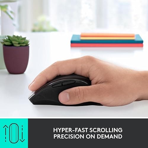 Logitech M705 Marathon Wireless Mouse, Gaming Mouse Wireless, 2.4 GHz USB-A Receiver, 5-Programmable Buttons, 3-Year Battery, PC, Mac, Laptop, Chromebook - Black thumbnail 3