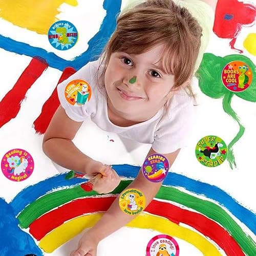 Reading Stickers for Kids, Motivational Book Stickers for Kindle 1.5inch Round 500pcs in 8 Designs, Incentive Reward Book Sticker for Adults, Teachers Supplies for Classroom thumbnail 6